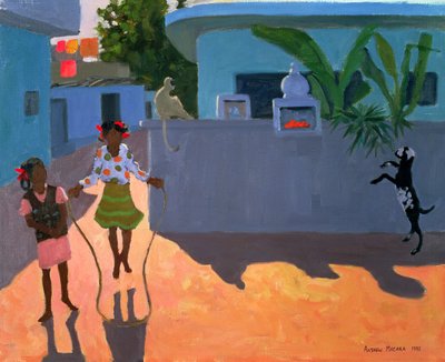 Mädchen beim Seilspringen, Indien, 1995 von Andrew Macara